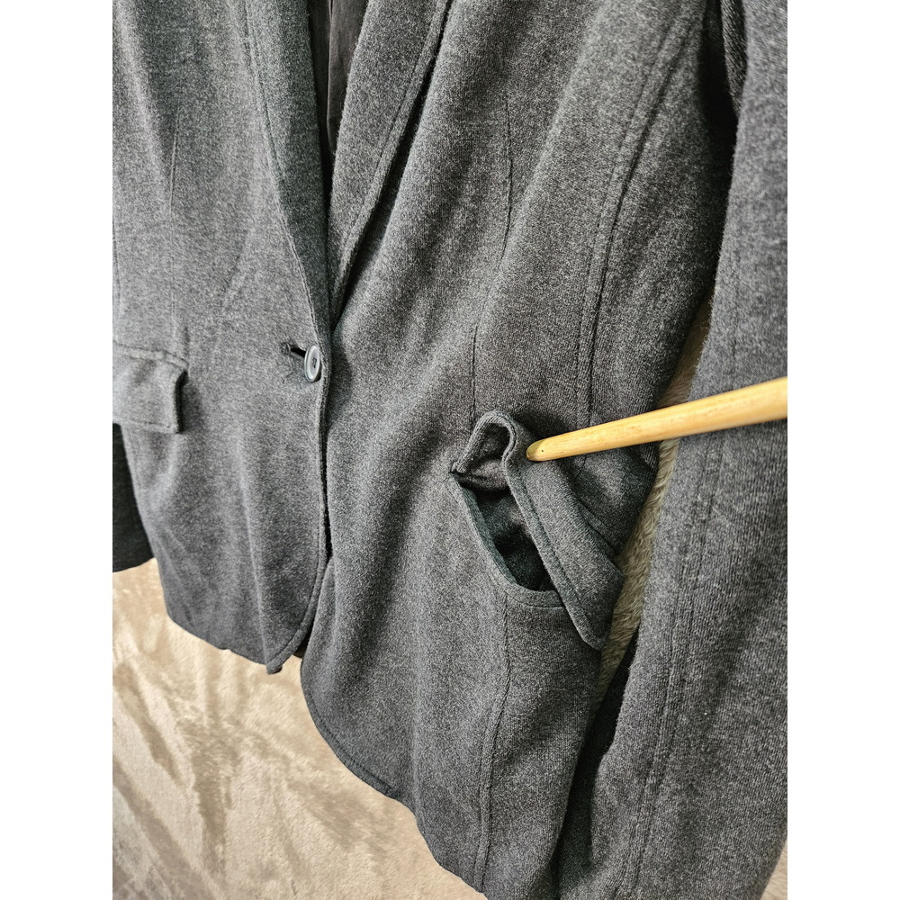 Aritzia Talula Heather Grey Knit Blazer Coat Pima Cotton Blend - Picture 3 of 10